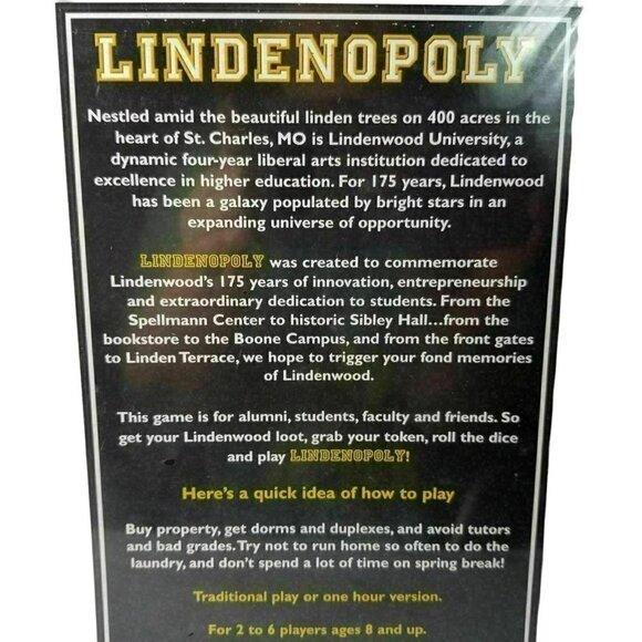 Lindenopoly Lindenwood University Monopoly Game St Charles Missouri College New - Picture 7 of 9